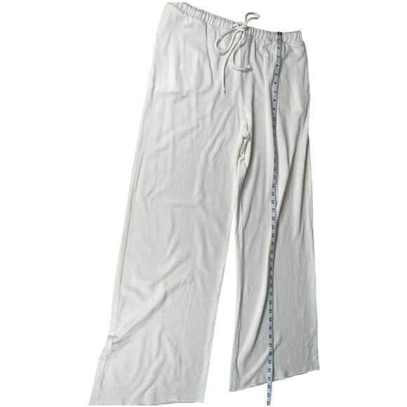 Revolve Lanston Porter Wide Leg Sweatpant Off White Size Large Drawstring Waist - Picture 7 of 10